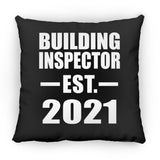 Building Inspector Established EST. 2021 - Throw Pillow Black