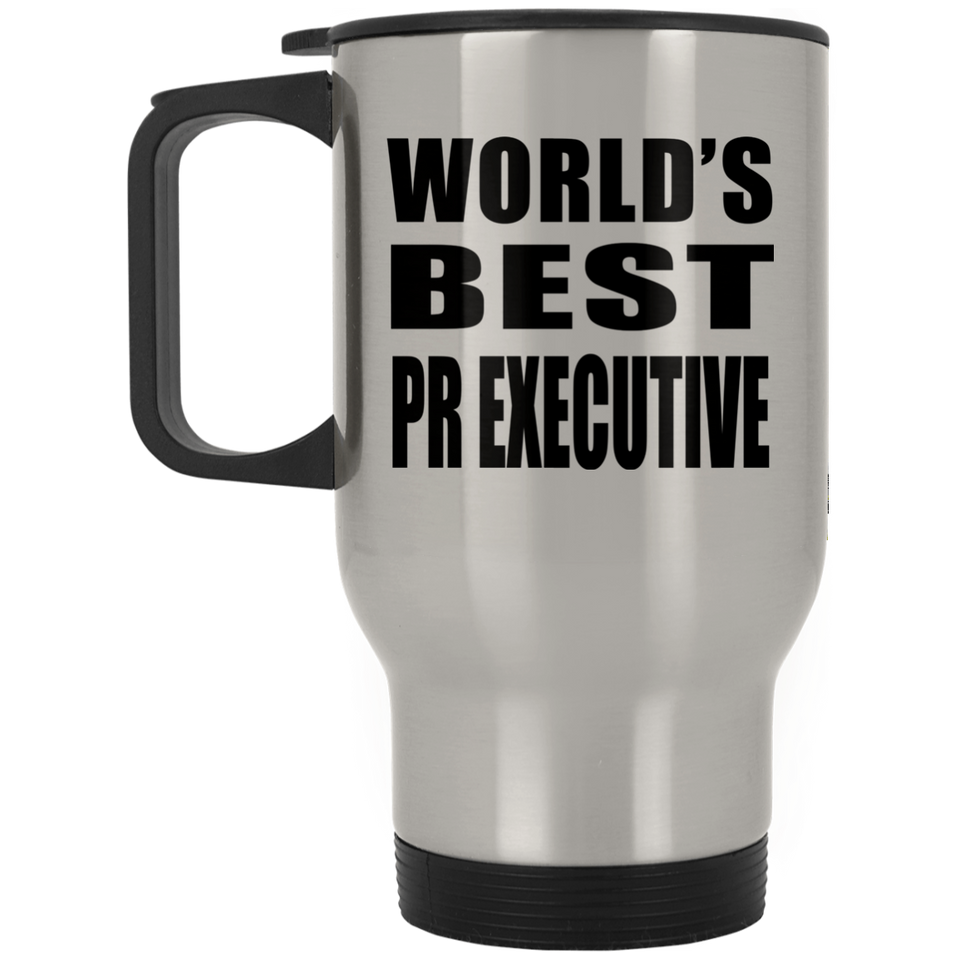 World's Best Pr Executive - Silver Travel Mug
