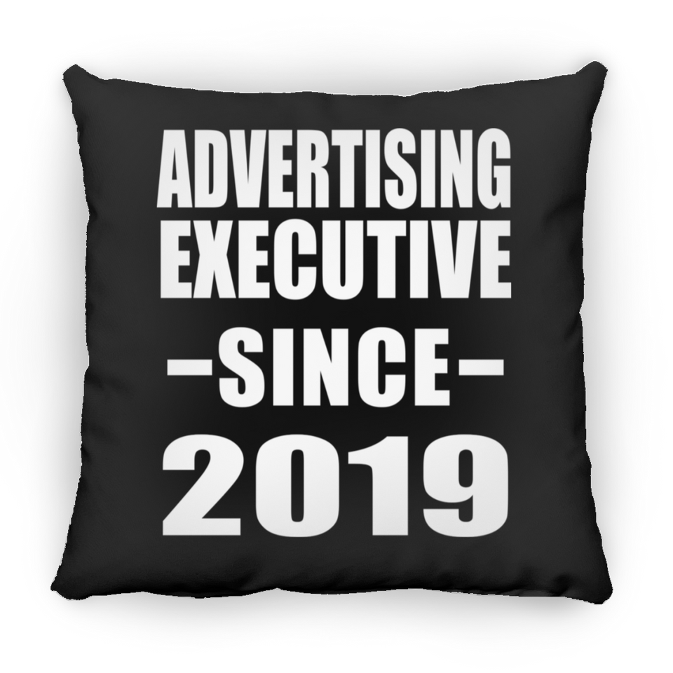 Advertising Executive Since 2019 - Throw Pillow Black