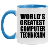 World's Greatest Computer Technician - 11oz Accent Mug Blue
