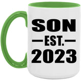 Son Established EST. 2023 - 15oz Accent Mug Green