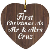 First Christmas As Mr & Mrs Cruz - Heart Ornament D
