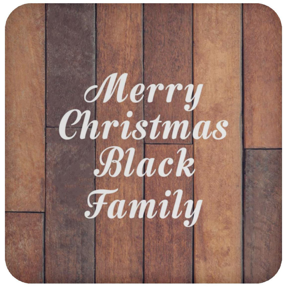 Merry Christmas Black Family - Drink Coaster E