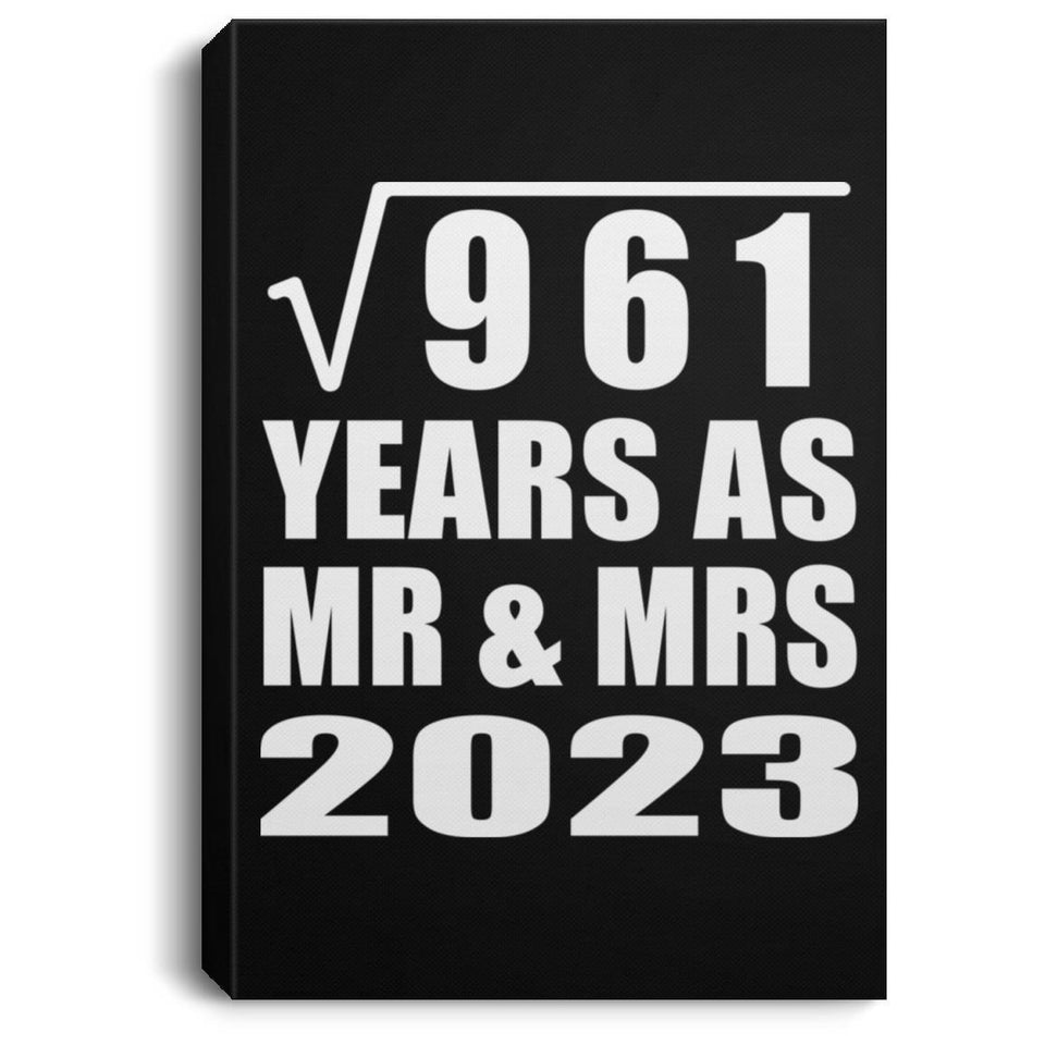 31st Anniversary Square Root of 961 Years As Mr & Mrs 2023 - Canvas Portrait