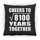 90th Anniversary Cheers To Square Root of 8100 Years Together - Throw Pillow Black