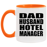 Dad Husband Hotel Manager - 11oz Accent Mug Orange
