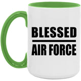 Blessed Air Force - 15oz Accent Mug Green