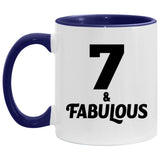 7th Birthday 7 & Fabulous - 11oz Accent Mug Purple