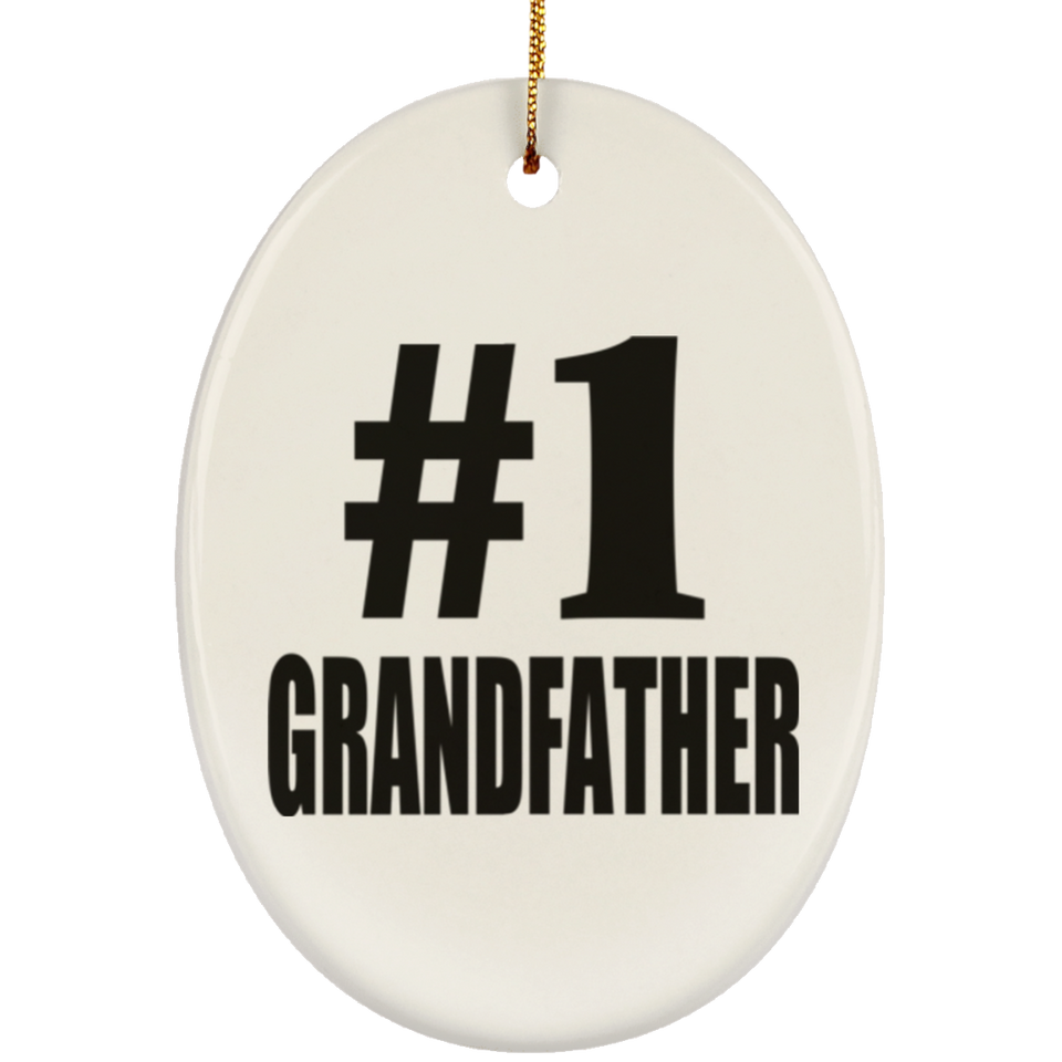 Number One #1 Grandfather - Oval Ornament