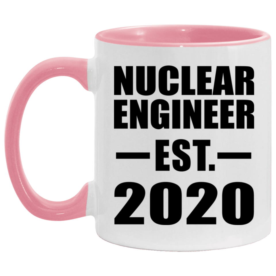 Nuclear Engineer Established EST. 2020 - 11oz Accent Mug Pink