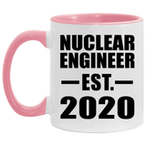 Nuclear Engineer Established EST. 2020 - 11oz Accent Mug Pink