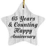 65th Anniversary 65 Years & Counting Happy Anniversary - Star Ornament F