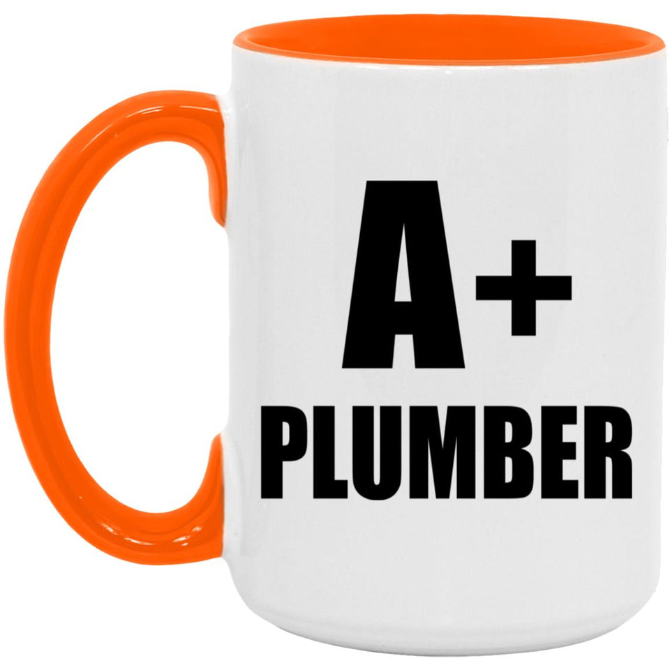 A+ Plumber - 15oz Accent Mug Orange