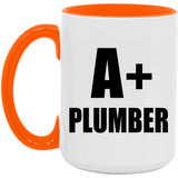 A+ Plumber - 15oz Accent Mug Orange