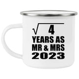 2nd Anniversary Square Root of 4 Years As Mr & Mrs 2023 - 12oz Camping Mug