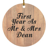First Year As Mr & Mrs Dean - Circle Ornament C