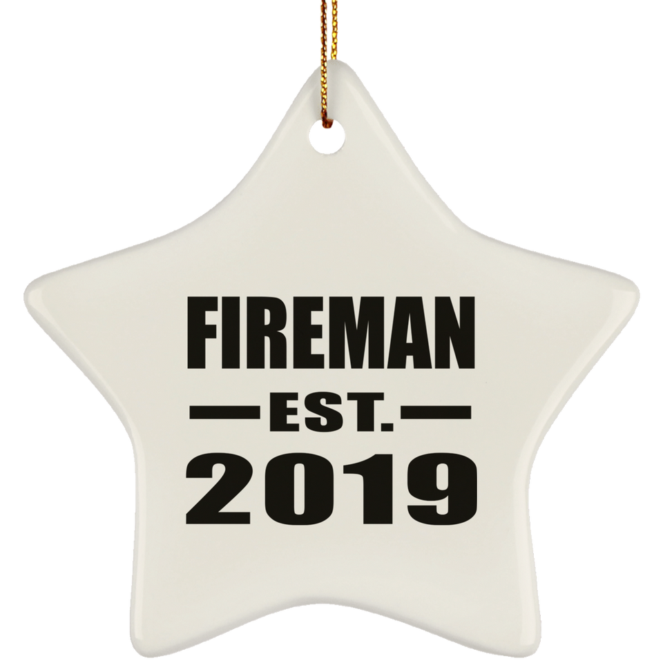 Fireman Established EST. 2019 - Star Ornament