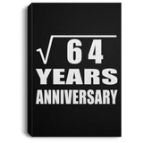 8th Anniversary Square Root of 64 Years Anniversary - Canvas Portrait