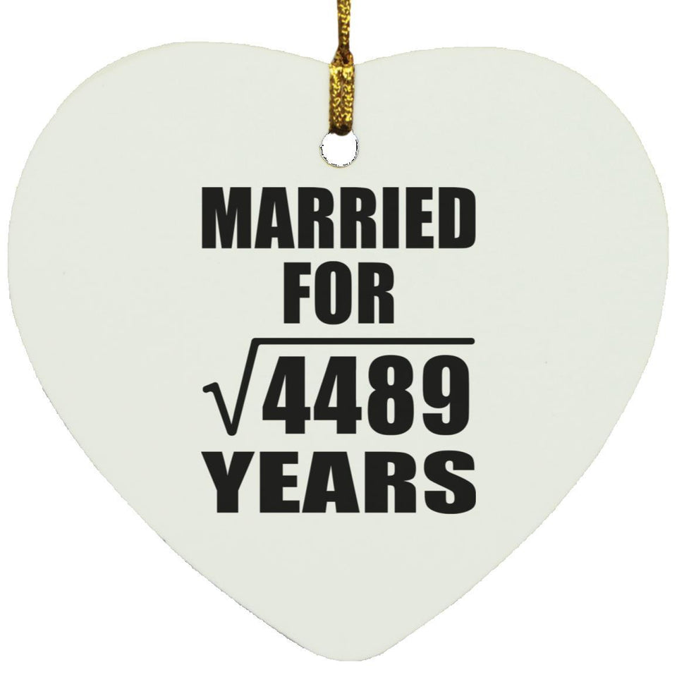 67th Anniversary Married For Square Root of 4489 Years - Heart Ornament