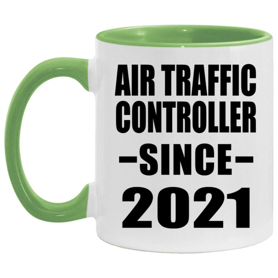 Air Traffic Controller Since 2021 - 11oz Accent Mug Green