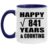 Happy 29th Anniversary Square Root of 841 Years & Counting - 11oz Accent Mug Purple