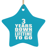 3rd Anniversary 3 Years Down Lifetime To Go - Star Ornament
