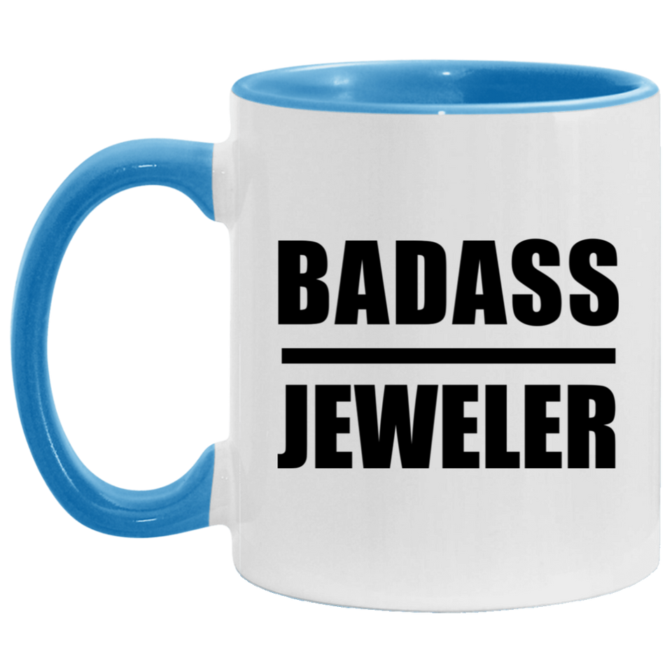 Badass Jeweler - 11oz Accent Mug Blue