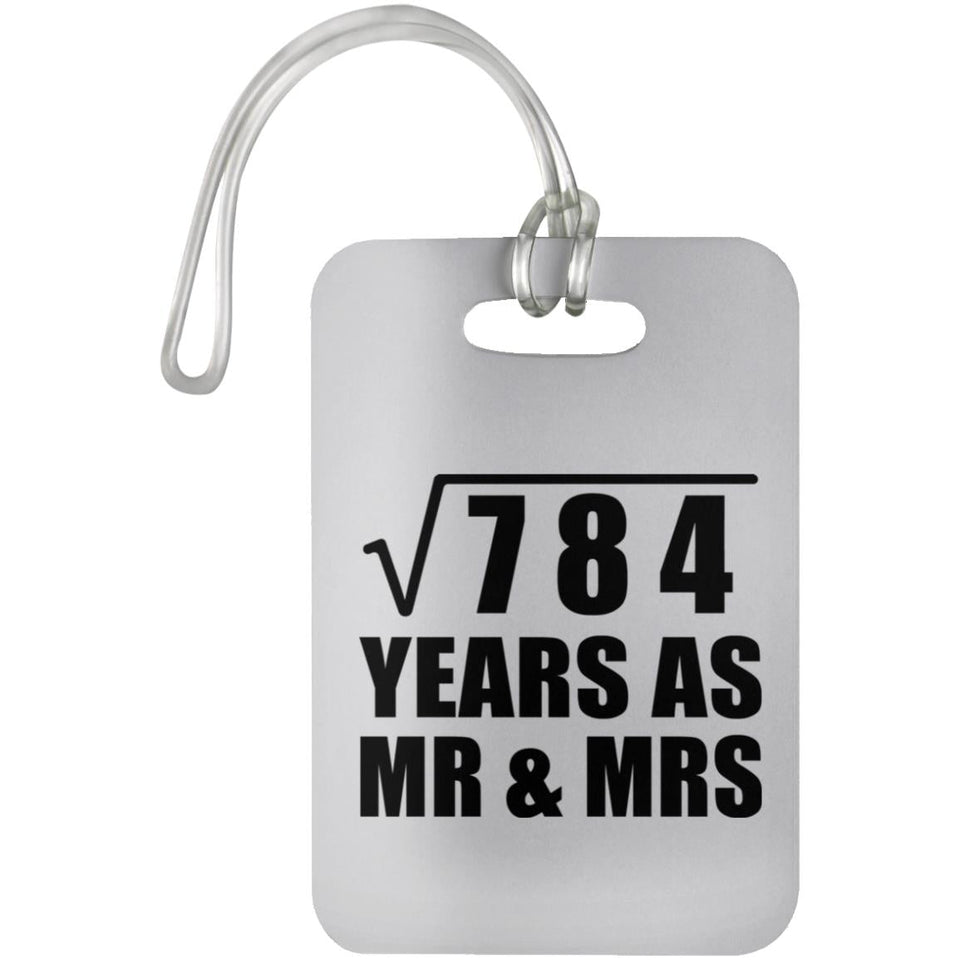 28th Anniversary Square Root of 784 Years As Mr & Mrs - Luggage Bag Tag