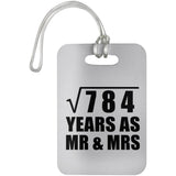 28th Anniversary Square Root of 784 Years As Mr & Mrs - Luggage Bag Tag