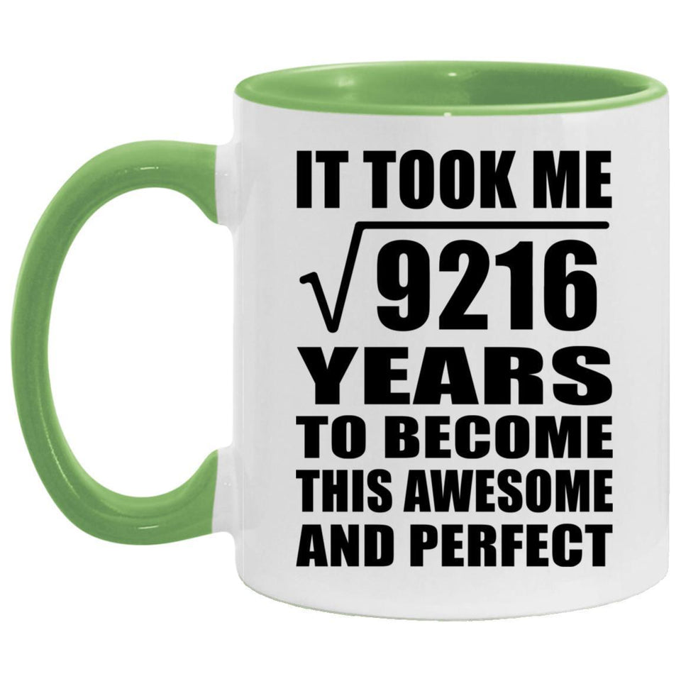 96th Birthday Took Square Root of 9216 Years To Awesome - 11oz Accent Mug Green