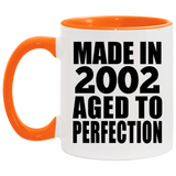 22nd Birthday Made In 2002 Aged to Perfection - 11oz Accent Mug Orange
