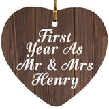 First Year As Mr & Mrs Henry - Heart Ornament D