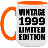25th Birthday Vintage 1999 Limited Edition - 15oz Accent Mug Orange