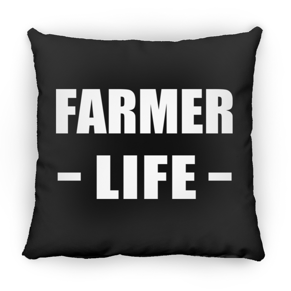 Farmer Life - Throw Pillow Black