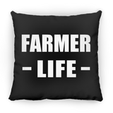 Farmer Life - Throw Pillow Black