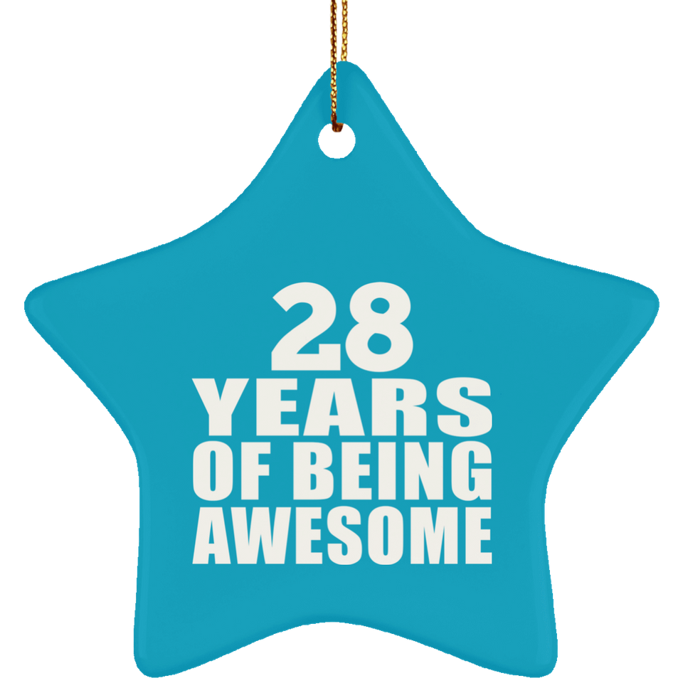 28th Birthday 28 Years Of Being Awesome - Star Ornament