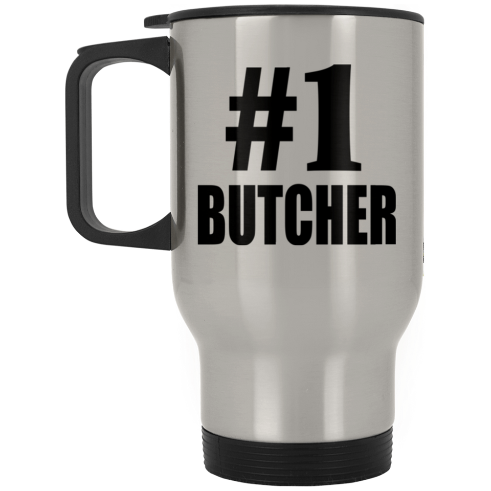 Number One #1 Butcher - Silver Travel Mug