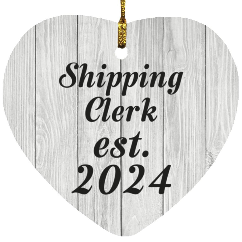 Shipping Clerk Established Est. 2024 - Heart Ornament F