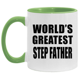 World's Greatest Step Father - 11oz Accent Mug Green