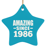 38th Birthday Amazing Since 1986 - Star Ornament