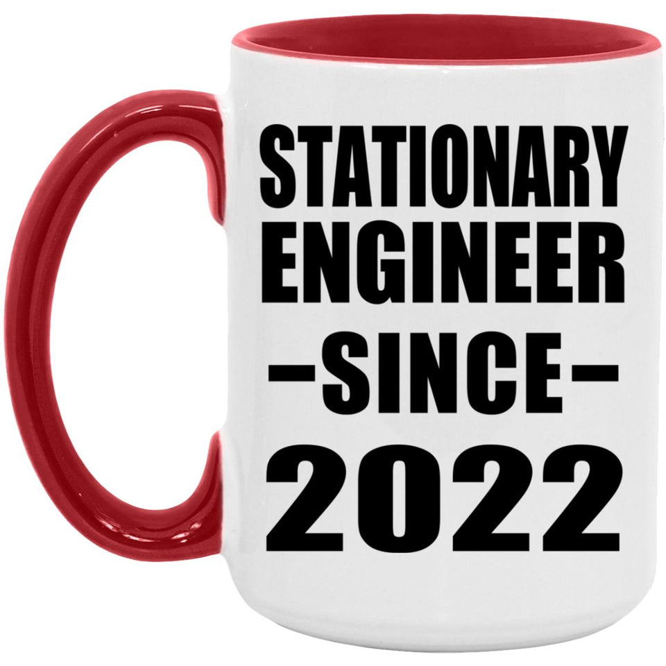 Stationary Engineer Since 2022 - 15oz Accent Mug Red