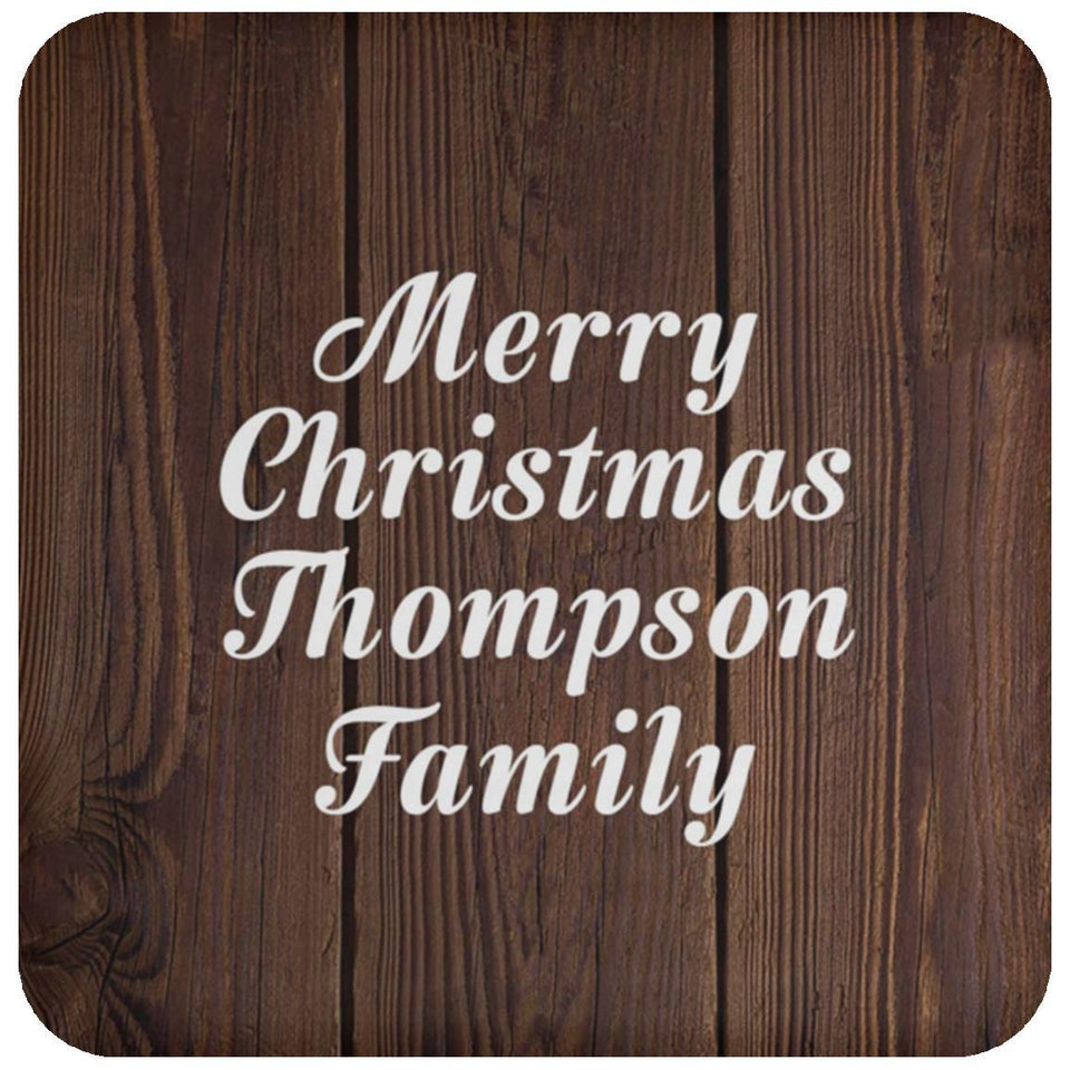 Merry Christmas Thompson Family - Drink Coaster D