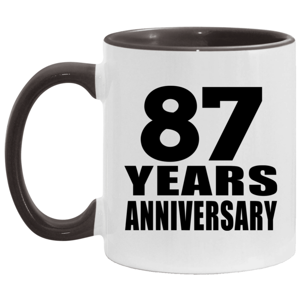87th Anniversary 87 Years - 11oz Accent Mug Black