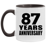 87th Anniversary 87 Years - 11oz Accent Mug Black