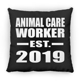 Animal Care Worker Established EST. 2019 - Throw Pillow Black