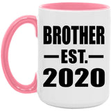 Brother Established EST. 2020 - 15oz Accent Mug Pink
