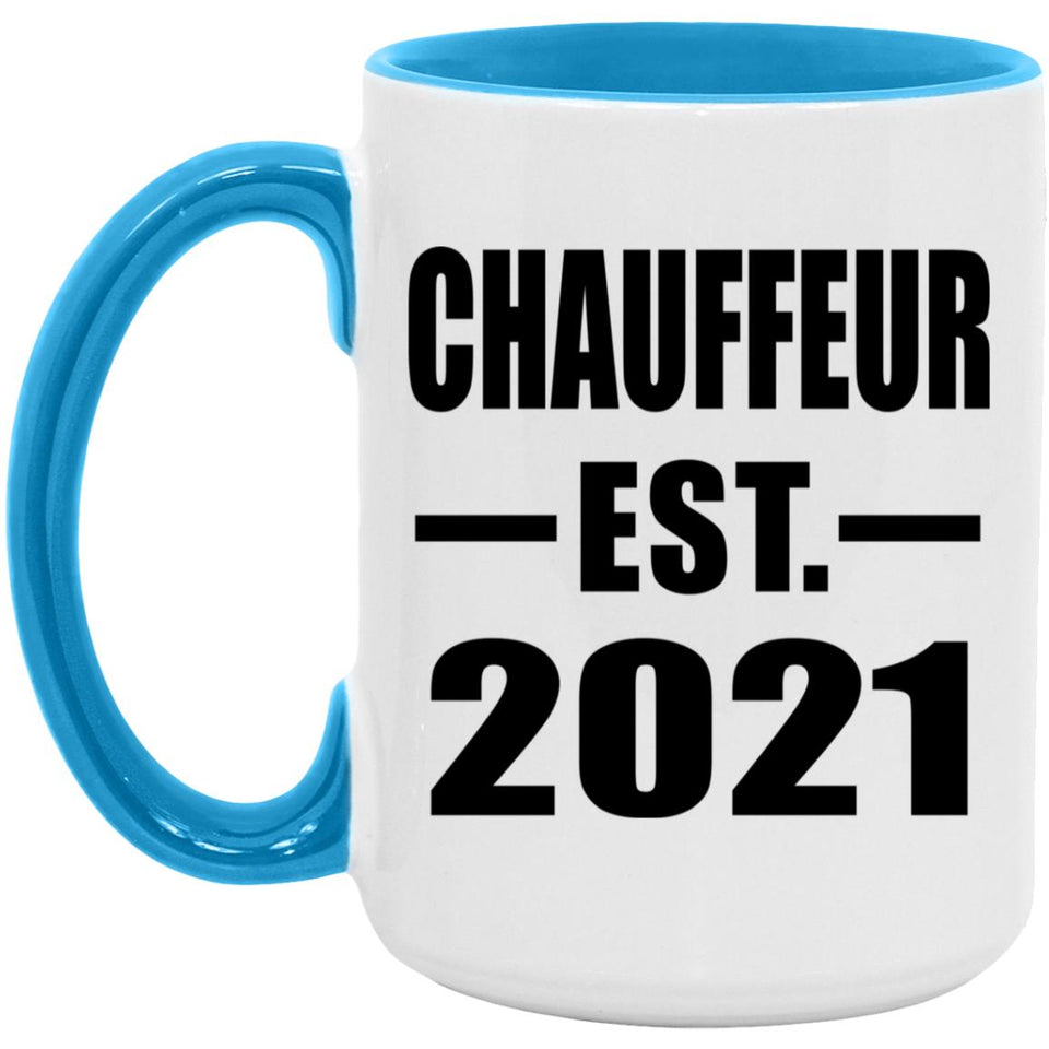 Chauffeur Established EST. 2021 - 15oz Accent Mug Blue