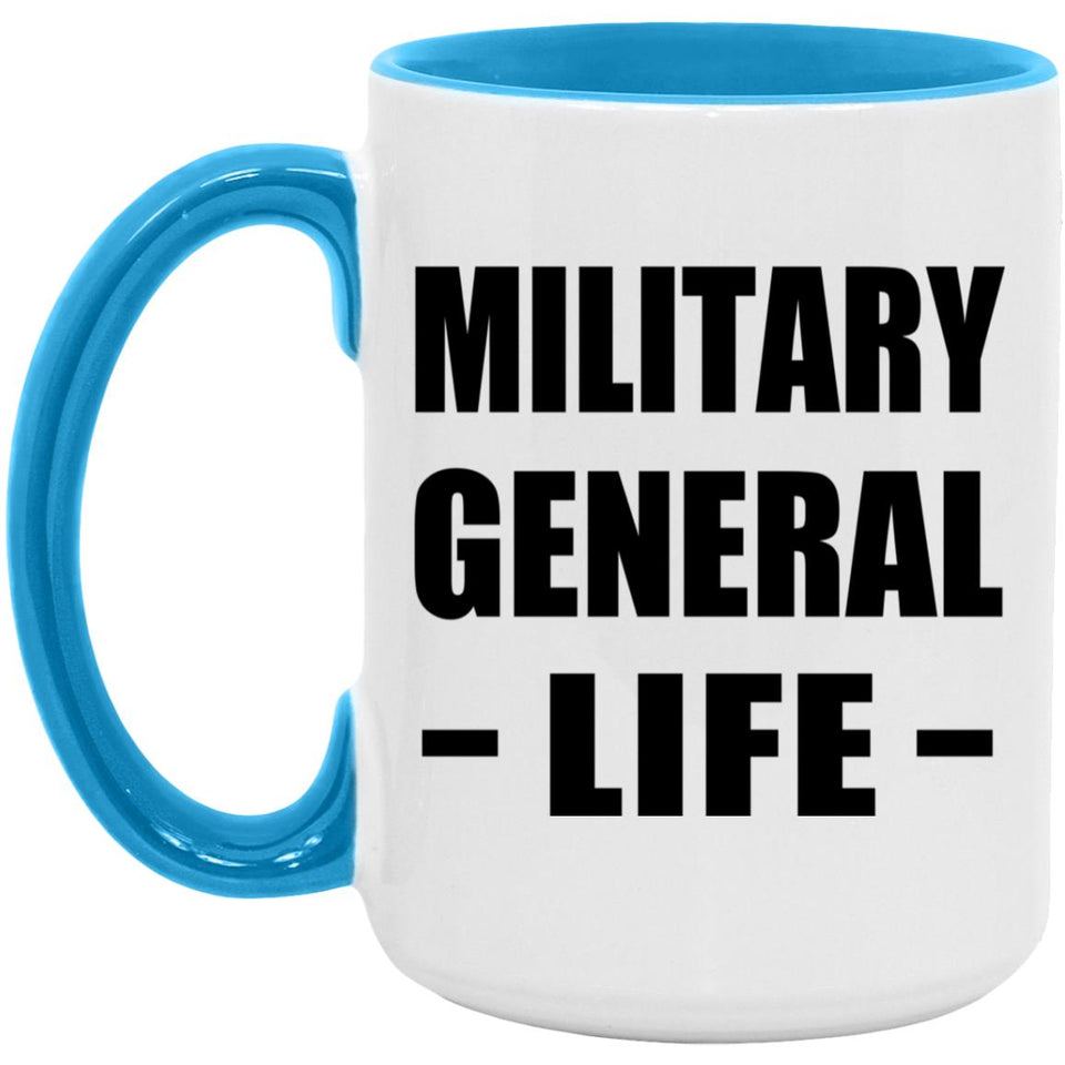Military General Life - 15oz Accent Mug Blue