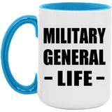 Military General Life - 15oz Accent Mug Blue