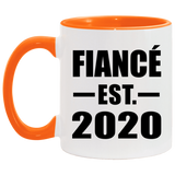 Fiance Established EST. 2020 - 11oz Accent Mug Orange